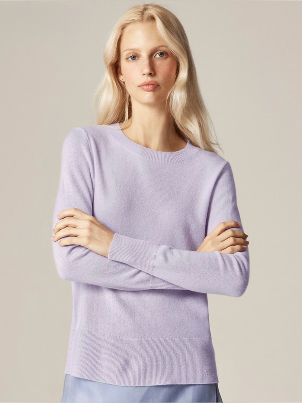 J. Crew Cashmere Classic-fit Crewneck Sweater Sweet Hyacinth Purple